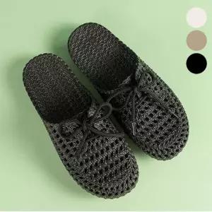 여자 뮬 시원한 짜임 리본 젤리 슬리퍼 EVA 메쉬