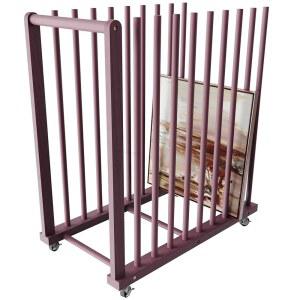 캔버스, 드로잉 보드, 패널, 종이 패드용 손잡이 및 캐스터 휠이 있는 UNZERO 아트 보관 랙 - 스튜디오, 예술 작품, 갤러리용 건조