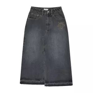 매장정품 와키윌리 WACKYWILLY WACKY WILLY 우먼스 롱데님 스커트 블랙 WA2501SR61BK 1154861