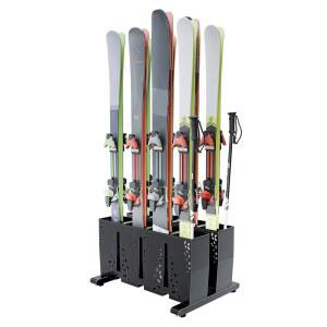 차고용 TOCRETOARE 스키 보관 랙, 8쌍의 헤비 듀티 스틸 프리스탠딩 스키 보관 정리함, 가정용 및 차고 보관용 실내 스키 홀더