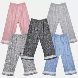 잠옷바지 여성 9부 레이스 면 오가닉 여 파자 여파자마 편안한 오가닉 레이스 여성