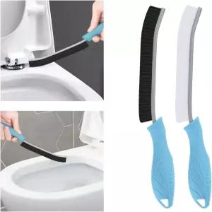 TQRR 변기 브러시 욕실 청소 2개 수세미 걸이 구멍이 있는 깊은 다기능 틈새 주방 싱크대용 칫솔모 욕조