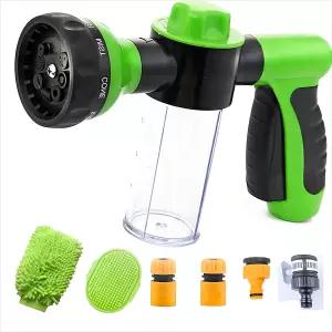 페코반티 가든 호스 노즐 고압 8 in 1 세차 브러시 폼 건 꽃 잔디 파티오 개 및 말 샤워에 채택됨