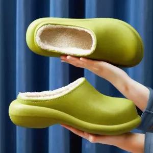 슬리퍼 방한 실내 통굽 겨울 방수 EVA 털실내화