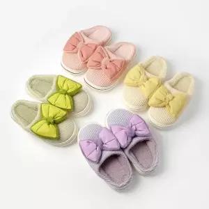 방한 (235-240mm) 겨울 (컬러랜덤) 털슬리퍼 보온 슬리퍼 리본