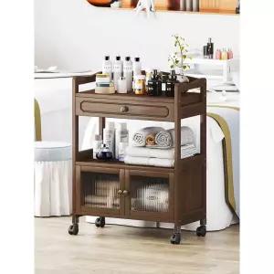 원목트롤리 서빙 카트 3단 테이블 와인 수납장 서빙카트