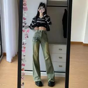 여성용 빈티지 배기 청바지 핏 하이웨스트 데님팬츠 봄가을 포켓 슬림 퍼 부츠컷 ST3