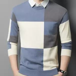 남사친 롱 니트 캐주얼 이너 투피스 긴팔 가짜카라 슬리브 칼라넥 칼라 스웨터 봄가을 스트레이트 MF3
