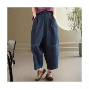 여자 배기 청바지 빅사이즈 무바지 밴딩 일자 ST5