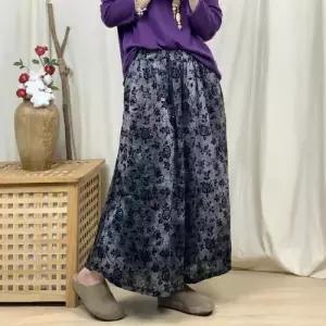 치마 여성용 롱 니트 가을 빈티지 프린트 플란넬 슬림핏 하객 ST3