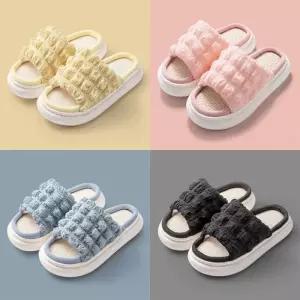 여자 원단 슬리퍼 홈 푹신한 주름 실내화 사무실