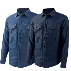 2장세트 마마로 남성 캐주얼 데일리 데님셔츠 작업복 용접 건설 근무복 청남방