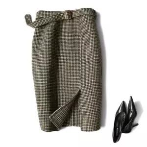 스커트 여친 하프 모직 울 핸드메이드 정장 양면 원픽1