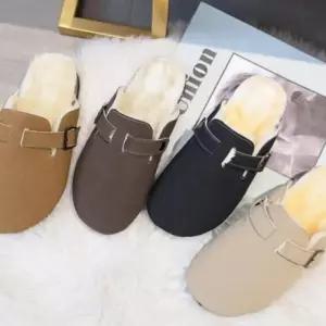 여성 털신 사무실 겨울 퍼슬리퍼 신발 털슬리퍼 슬리퍼 겨울 기모 털신발 방한 코르크