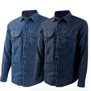 [NS홈쇼핑]2장세트 마마로 남성 캐주얼 데일리 데님셔츠 작업복 용접 건설 근무복 청남방..