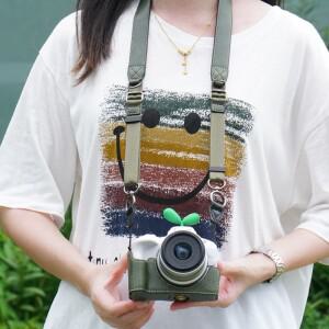 호환 캐논 EOS R50용 카메라 케이스 보호대베이스 커버 파우치 인공 가죽 숄더 스트랩 하단 오픈 렌즈 백