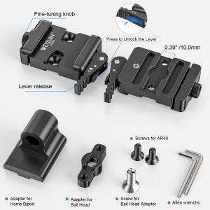 호환 웨일란 AR40 아르카-스위스 바이포드 어댑터 레버 릴리스 클램프 아르카 퀵 키트 (아틀라스  해리스삼
