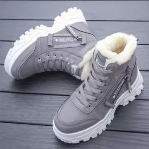 여자 겨울 하이탑 기모 워커 털부츠 키높이 운동화