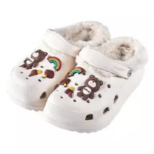 다용도화 커플 공용 방한 샌들 우정 털안감 멀티 아이보리 240 방한화