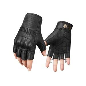 바이크 가죽반장갑 핑거리스 미끄럼방지 XS 보호 옐로우