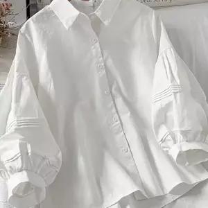 여성 가을 퍼프소매 소매 화이트 화이트셔츠 오피스룩 셔츠