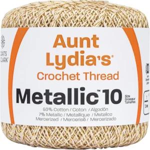 코트 크로셰 154M.0226G 리디아 이모의 코튼 메탈릭 사이즈 10 내추럴/골드