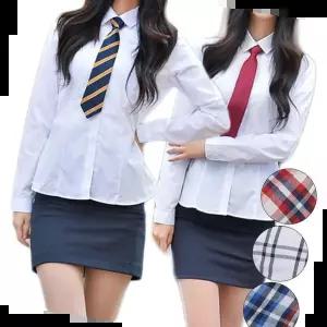 예쁜교복 교복몰 (2장 패키지) 여자 각카라 화이트 셔츠 교복