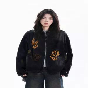 여성용 청 가을 자켓 무역 붐 핸드페인팅 그래피티 코트 ST3