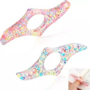 2PCS 책 페이지 홀더 엄지 반지 마크 읽기 액세서리용 투명 북마크 여성 베스트 프렌드 우정 크리스마스