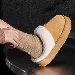여성 겨울 통굽털슬리퍼 방한 퍼 사무실 키높이슬리퍼