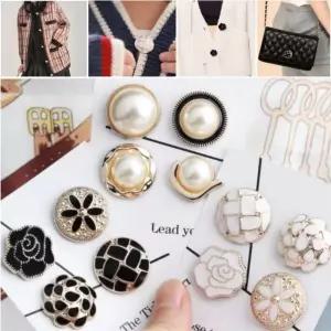 빅사이즈 4종 여밈 브로치 단추 (4p 2p) 매너단추 셀