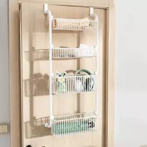 문걸이 수납 4단 틈새 선반 다용도 바구니 걸이 철제