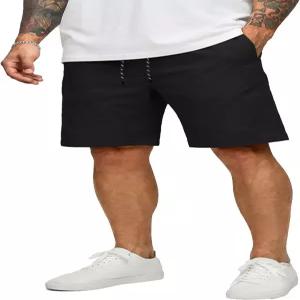 COOFANDY 남성 캐주얼 반바지 면 드로스트링 9인치 치노 신축성 허리 여름 해변 골프