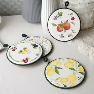 과일무늬 세라믹 냄비받침 1P 후라이팬 밥솥 받침대