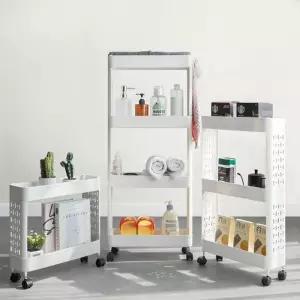 슬림형 바퀴수납트레이 틈새선반 구석수납장