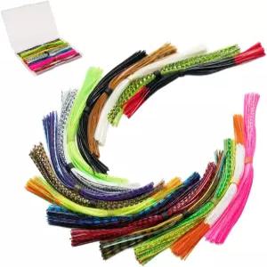 Ansnbo 16 컬러 플라이 타이잉용 실리콘 다리 지그 스피너베이트 낚시 미끼 타이잉 소재로 미리 분류된