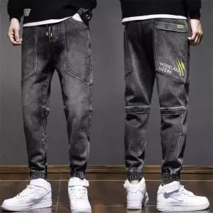 남자 팬츠 빈티지 가을 캐주얼 데일리 청바지 배기핏 봄가을 허리 밴딩 배기 조거 긴 다올3
