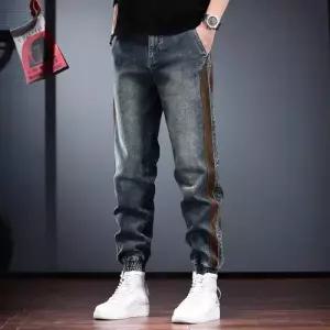 남성용 팬츠 가을 빈티지 데일리 청바지 배기핏 스트라이프 조거 배기 다올3