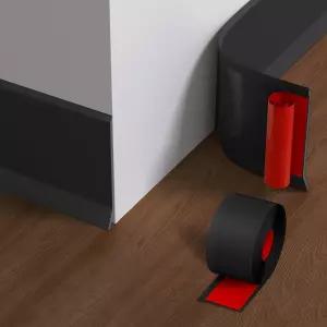 유연한 베이스보드 몰딩 트림 4인치 x 3.28피트 비닐 벽 베이스 더 넓은 자체 접착 필 앤 스틱 코브 고무