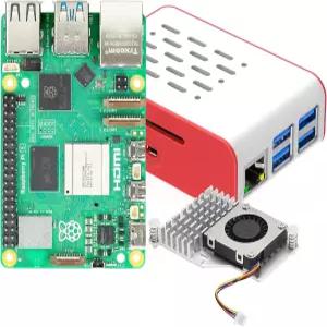 라즈베리 파이 5 RAM 4GB용 iRaspptek 기본 키트(파이 케이스 및 액티브 쿨러 포함)