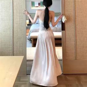 여성 스커트 원피스 롱 레이스 A라인 나시 원픽1