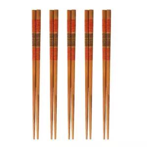 [셀러에이드]대나무 젓가락 줄무늬 24cm 5P 세트 일식 요리 저분 다용도젓가락