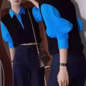 여성용 가을 투피스 페이크 슬림핏 긴팔 셔츠 상의 SPO마켓3