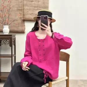 여친 가을 린넨 슬림핏 스트링 블라우스 트리밍 털 셔츠 풀오버 SPO마켓3