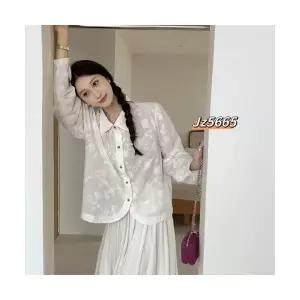 여자 가을 셔츠 긴팔 상큼 칼라 자수 상의 레이어드 SPO마켓3