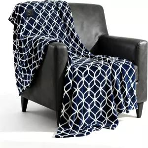 버튼 컨트롤러가 내장된 50 x60 원터치 초 포근한 소프트 웜 히팅 전기 담요 4가지 열 레벨 및 4시간 자동