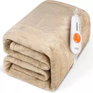 긴타오 전기 온열 담요 던지기 3가지 난방 레벨의 더블 플란넬 4H 자동 오프 과열 방지 분리 가능한 모자