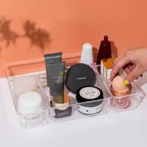 정리함 보관 투명 트레이 서랍 수저 3단형