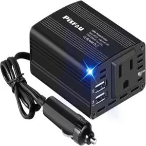 노트북 컴퓨터 블랙용 3.1A 듀얼 USB AC 자동차 충전기가 있는 150W 파워 인버터 12V DC-110V 플러그