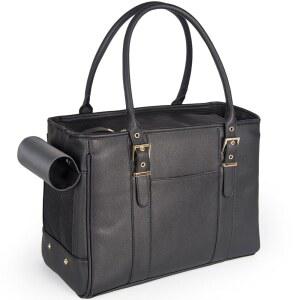 패션 애완동물 캐리어 강아지 지갑 고양이 가방 부드러운 면 여행 항공사 승인, 작은 동물 고양이를 위한 스타일리시한 가죽 토트 핸드백 (블랙)